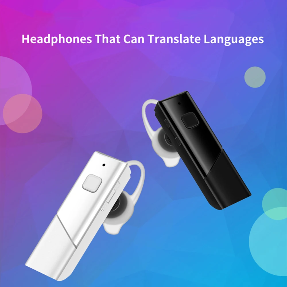 Wireless Bluetooth-Compatible 6D Stereo Earphones Business Translation Earbuds 50+ Languages APP Smart Learning Translator