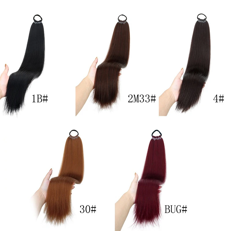H&STAR 22inch Synthetic Ponytail Extensions  With Hair Tie Wrap Around Hair Braid Extensions  Rubber Band Hair Ring  Braid DIY