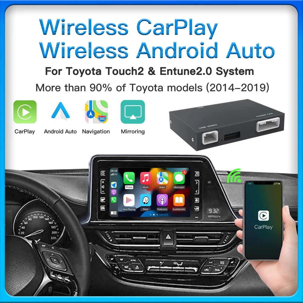 Kit di aggiornamento multimediale con decoder per schermo OEM per sistema Toyota Touch2/Entune2.0 2014-2019, CarPlay wireless e Android Auto. - immagine 2