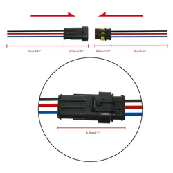 Waterproof Quick Disconnect Automotive Electrical Wire Connectors, 16 AWG (3pin)