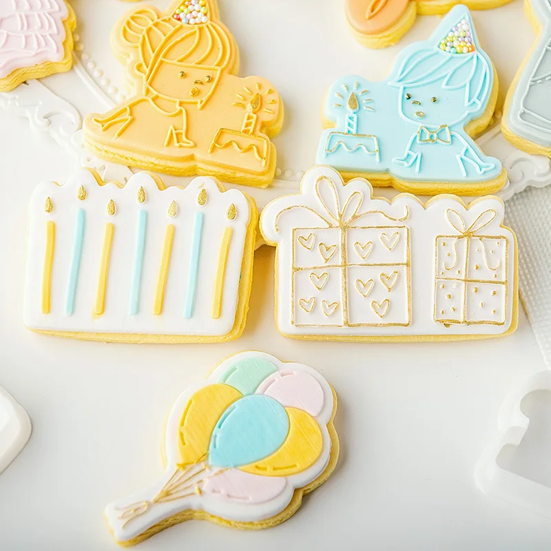 Cake Decoration Tool Cookie Press Stamp Embosser Cutter Acrylic Fondant Sugar Craft Pastry Mold cookie cutter baking mold cookie mould fondant cutter cookie maker press kit pastry cutter
