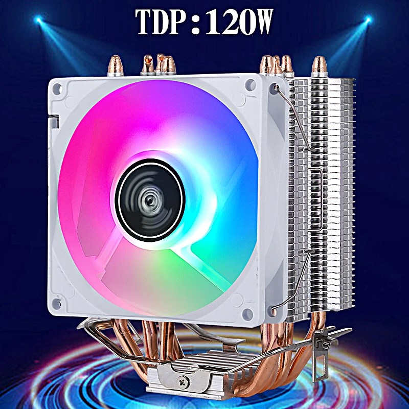 

CPU Cooling Fan 4 Heat Pipe Cooler Processor Efficient Air-Cooled 3P/4P Installing LGA775 115x 1200 1700 1356 1366 AMD i3 i5 i7