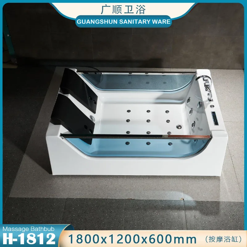 Description Picture 6 of item1800mm Bathroom Whirlpool Bathtub LED Colored Lights Indoor Spa Double People Surf Massage Tub 1812