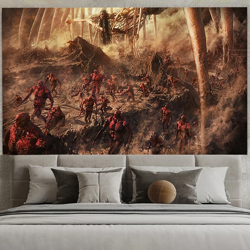 

Anime Attack on Titan Tapestry Headboards Aesthetic Room Decoration Wallpaper Tapestries Wall Art Home Hanging Accessories Decor