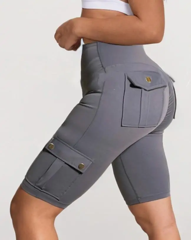 Women's Active Shorts Ruched Quick Dry Pocket Design Sports Skinny Daily Comfortable and Versatile Above Knee Yoga Shorts