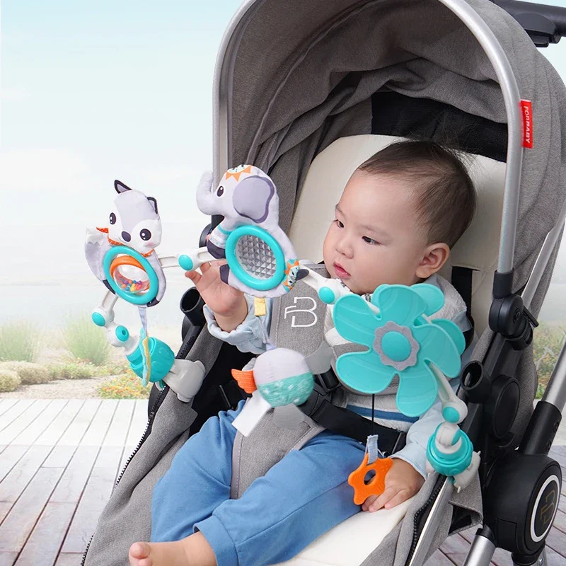 Cochecito de bebé, arco de juguete, asiento de coche, juguetes con colgante, actividad sensorial, actividad de cochecito