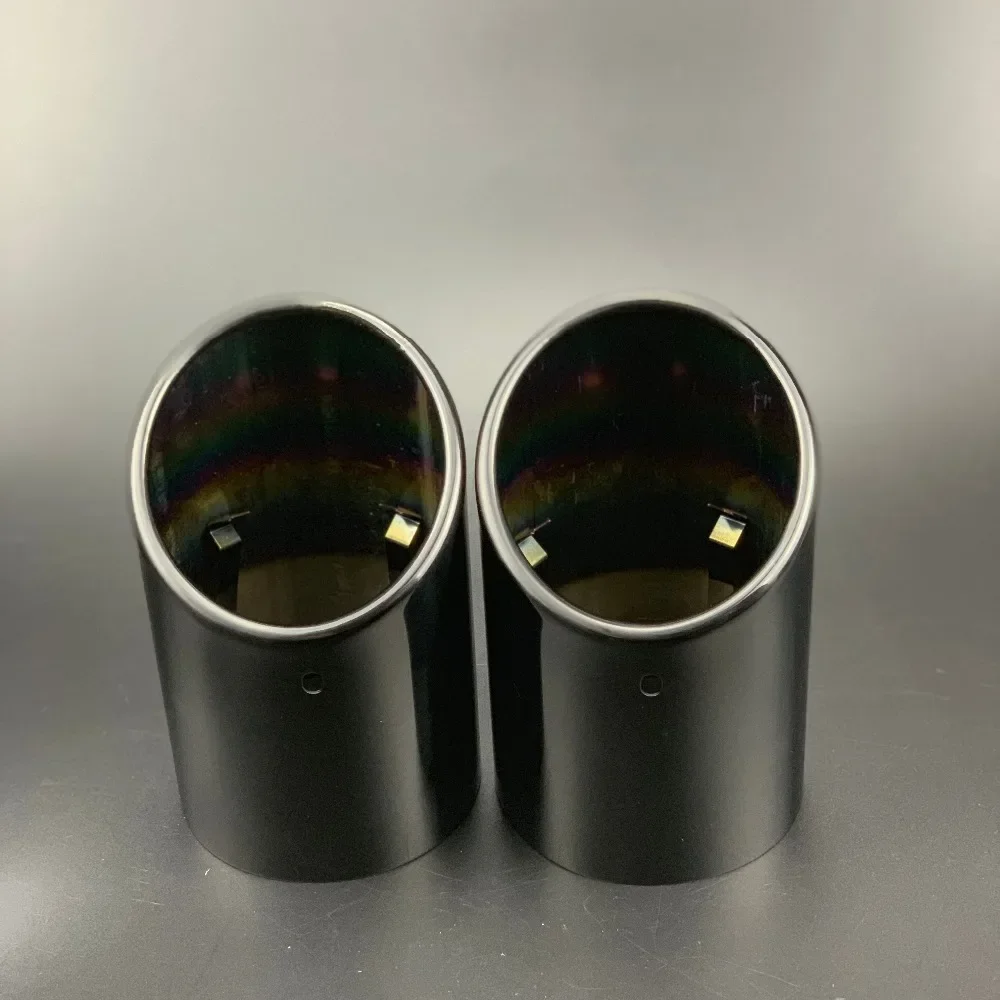 Stainless Steel Car Exhaust Straight Tail Pipe Tips cover case For Audi Q7 2007-2011 Car Accessories 1 Pair exhaust pipe tip