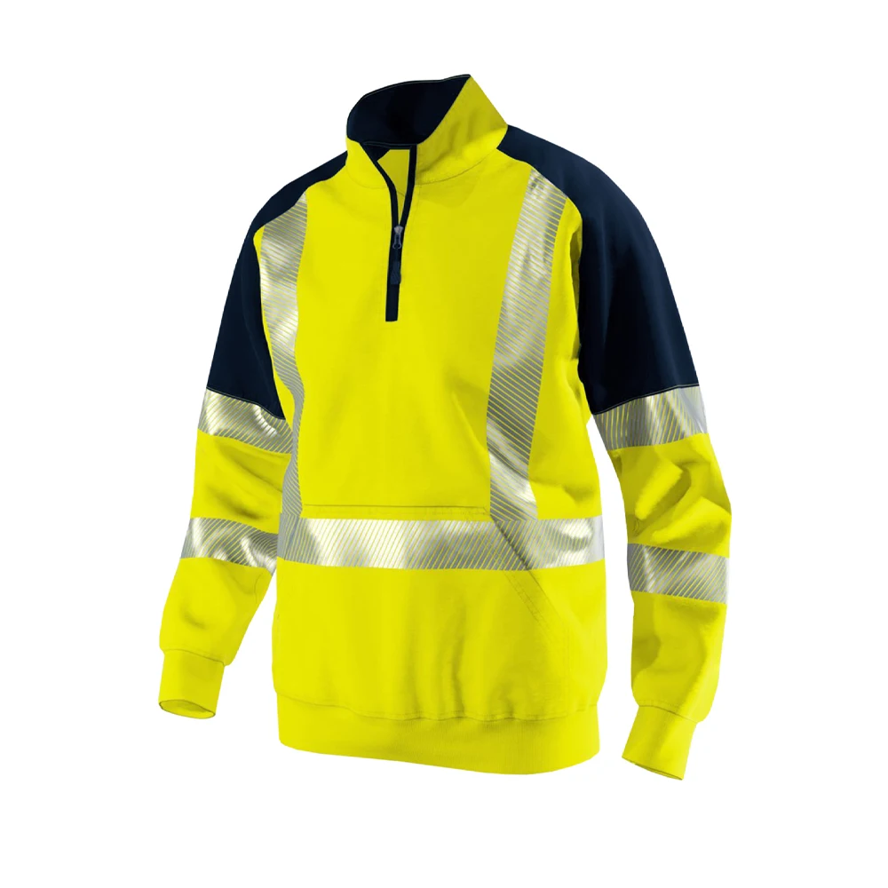 Men reflective hoodie Men's High Visibility Work Clothing Safety Sweatshirt for Outdoor Construction Site Security Pullover Hoodie Hi Vis Workwear