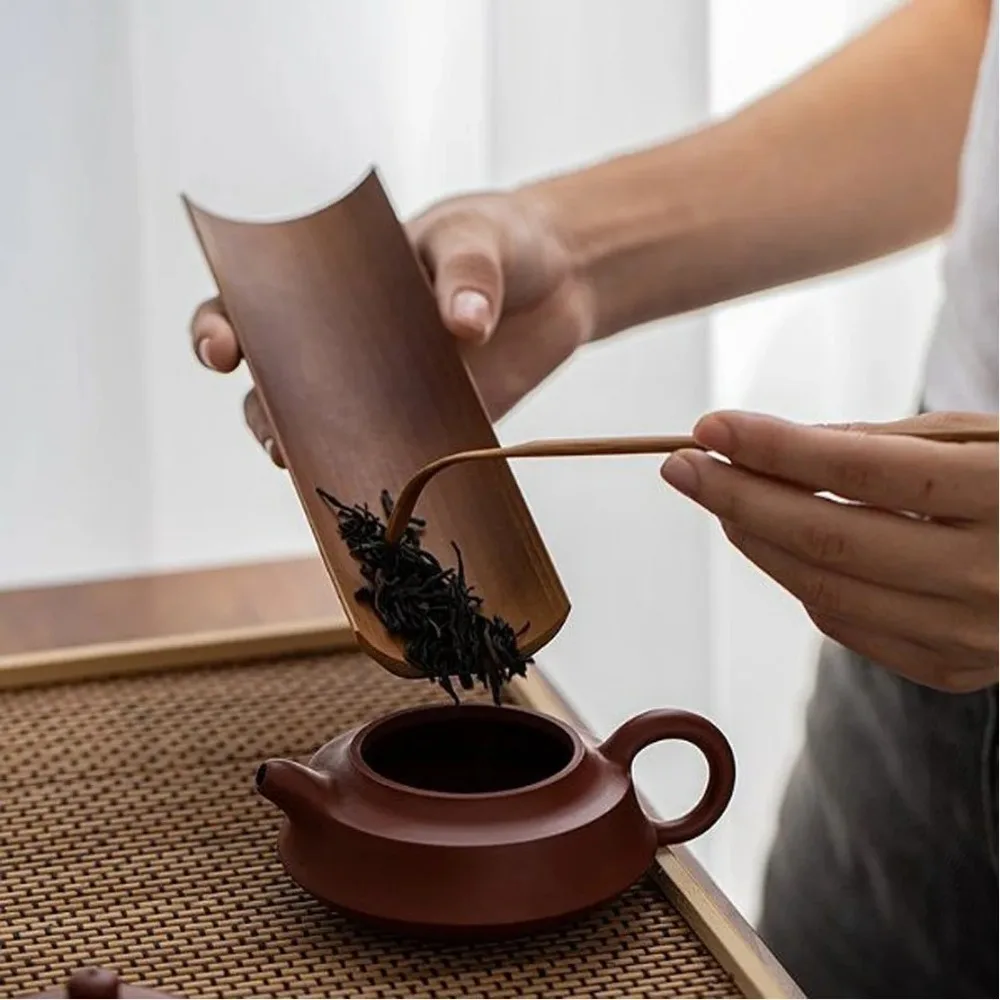 New Handmade Natural Bamboo Tea Scoop High Quality Chinese Style Kung Fu Tea Set Chahe Cha Ze Needle Ceremony
