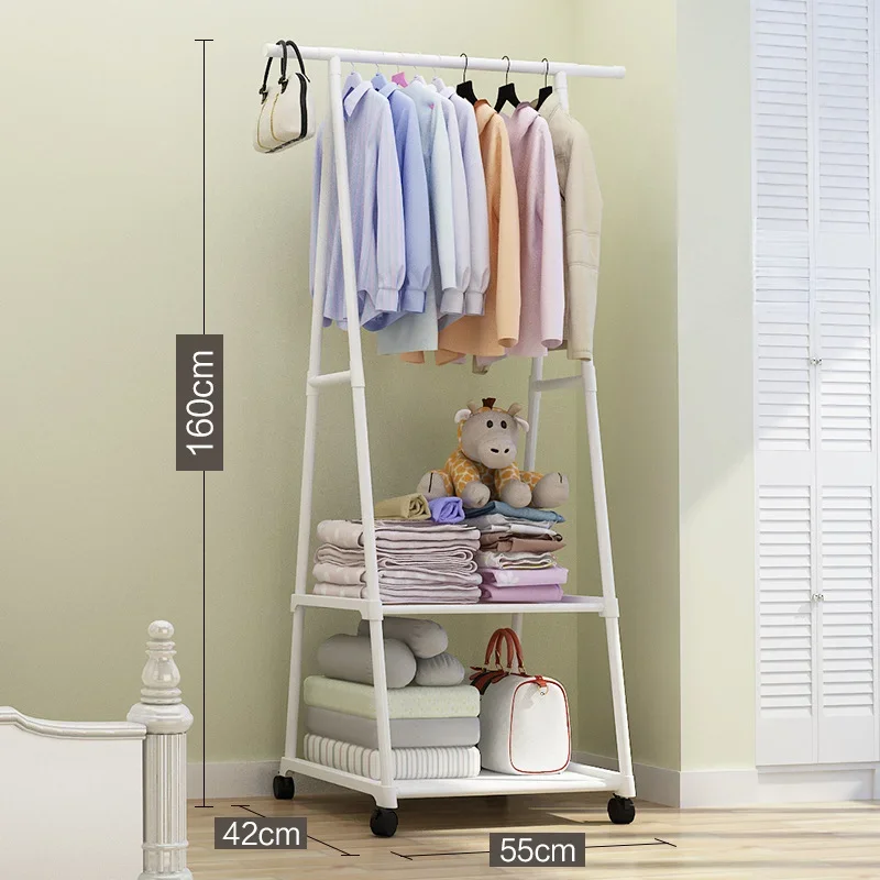 

Coat Rack Removable Metal Coat Hanger Stand Floor Clothes Hanger With Wheel Storage Shelf Wardrobe Clothes Holder Shelves