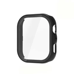 PC Case with Tempered Glass - Full Cover Protective Shell and Screen Protector for Huawei Fit 4 (Black)