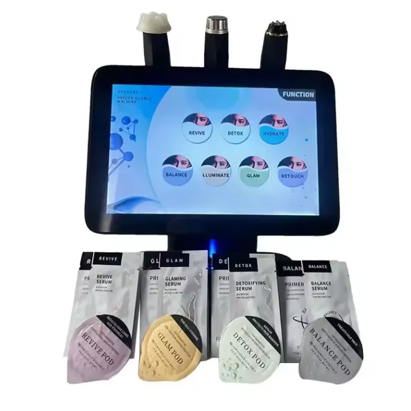 3 In 1 Oxygen Facial Device Ultrasonic Radiofrequency Skincare Bubble CO2 Exfoliate Oxygen Jet Peel Face Care Aquafacial Machine 6