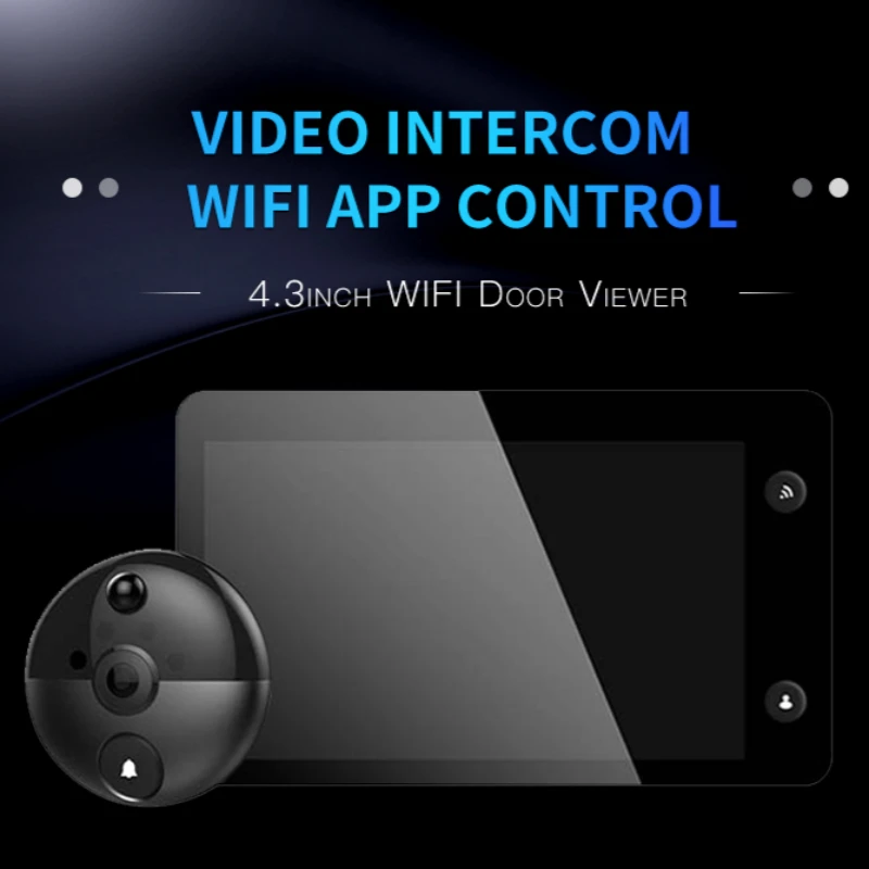 Wifi Door Peephole With Motion Sensor Tuya Security Protection Smart Home HD Video Doorbell