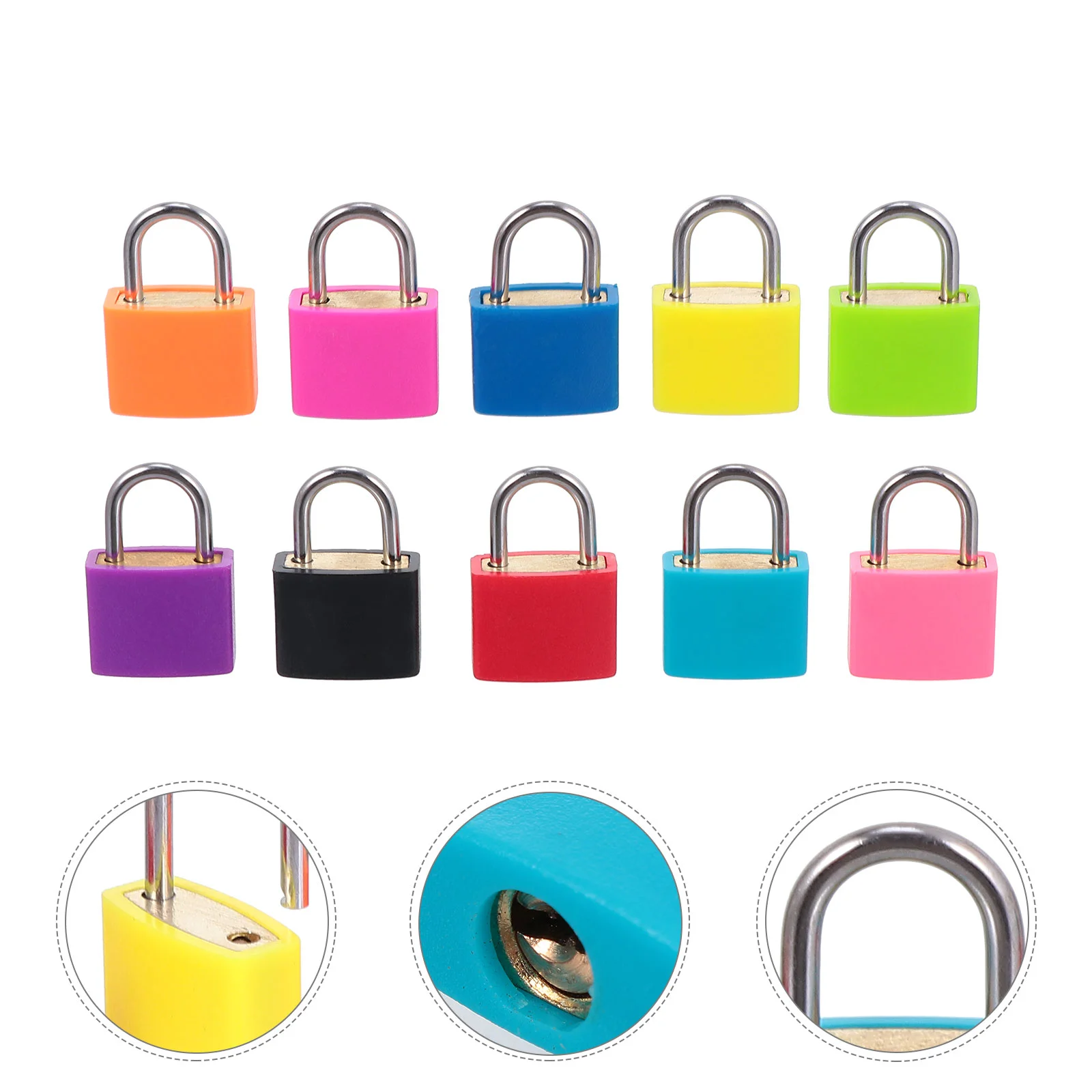 

Mini Rustproof Padlock Diary Lock Luggage Backpack Suitcase Tackle Boxes Security Lock With Keys Random Color