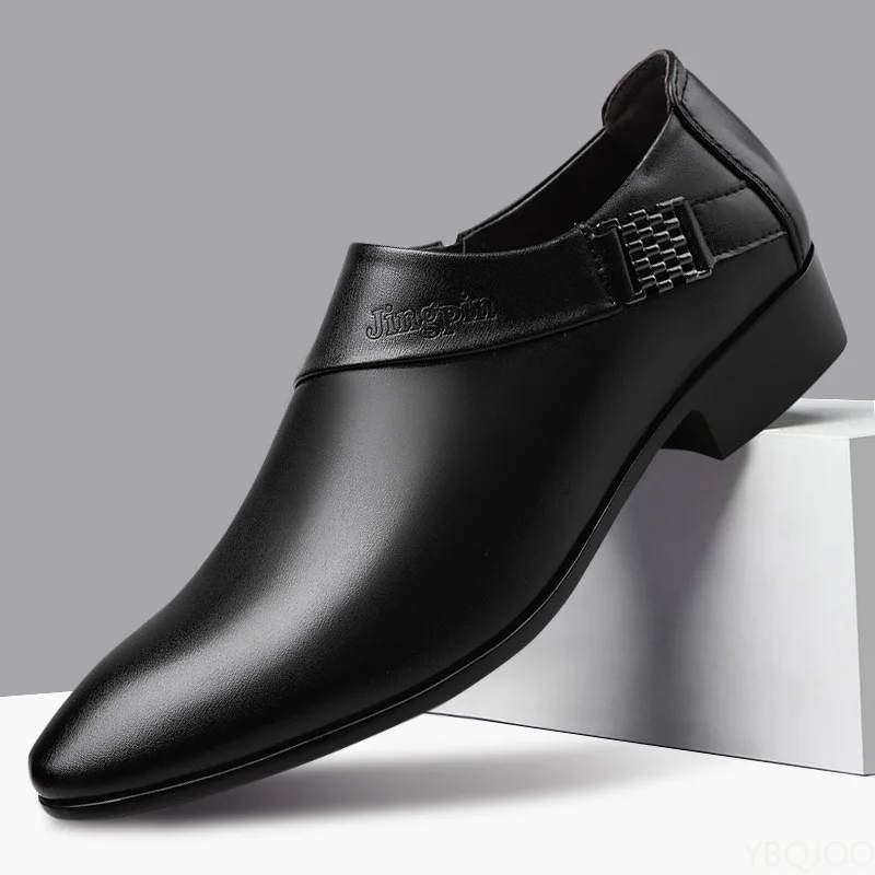 

Men's Patent Leather Shoes Business Dress Shoes Elegant Gentleman Platform Leather Shoe 2022 Slip on Shoe Man Zapatos De Hombre