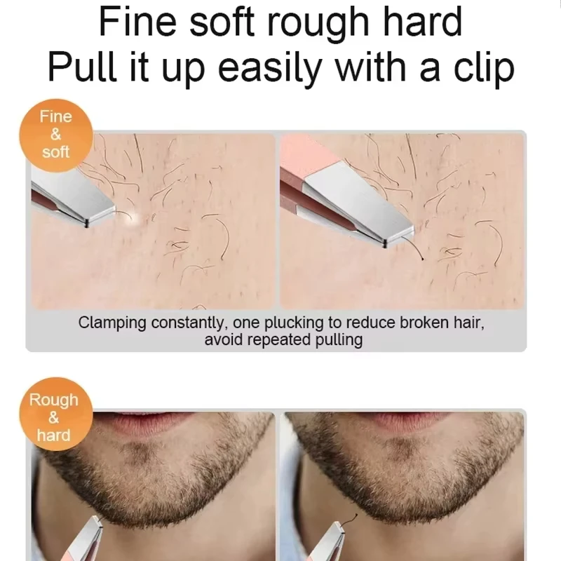 4pcs Stainless Steel Precision Tweezers Set Eyebrow Shaping Hair Plucking Blackhead Removal Debris Pickup Different Tip Types