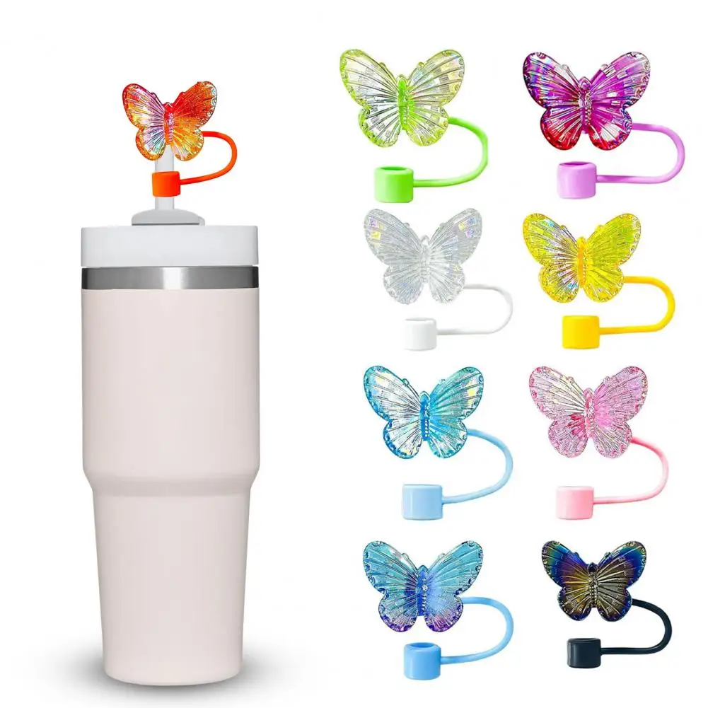 2Pcs Butterfly Straw Covers 10mm Straw Topper For 30/40 Oz Tumbler Reusable Drinking Straw Caps Eco-Friendly Cup Accessories