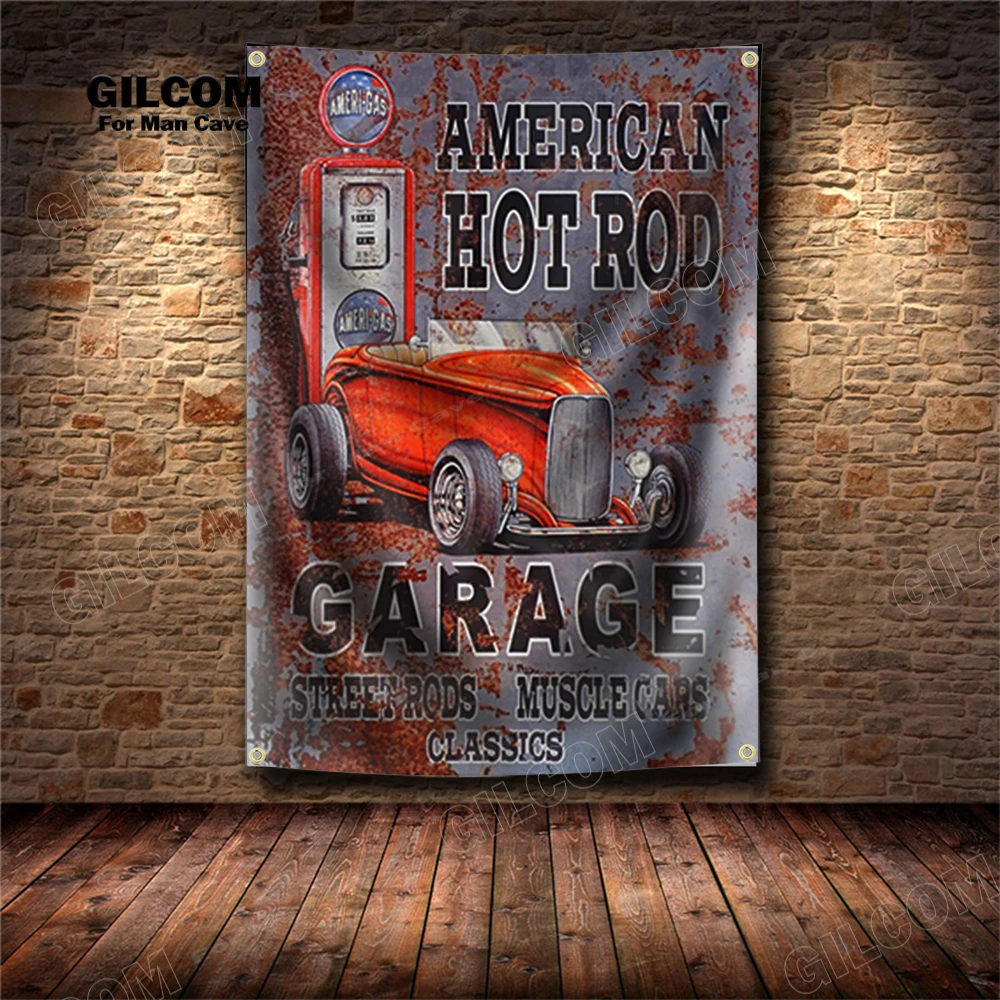 Bannere garage Auto Ford Mustang Décoraton Ateler Banderole | eBay