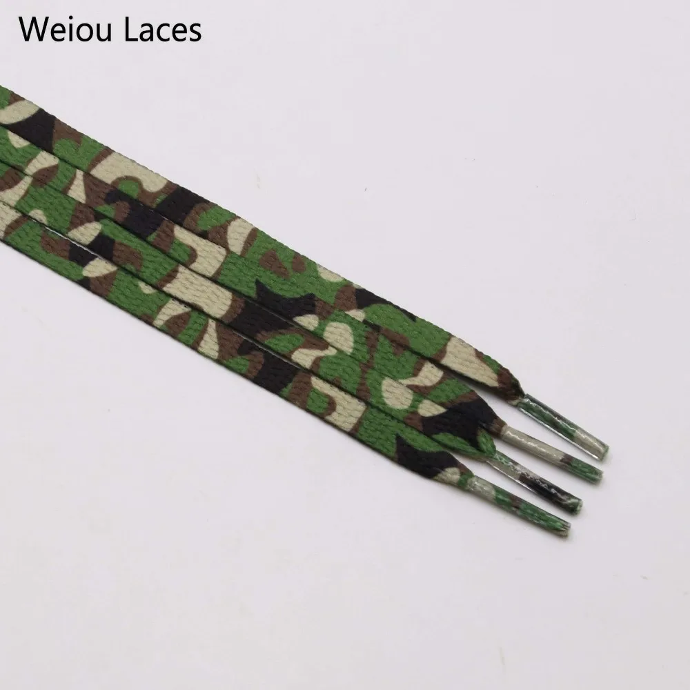 Weiou 7mm Digital Print Flat Camouflage Shoelaces Sublimated Heat Transfer Sneakers Sports Shoe Laces For Casual Athletic Boots