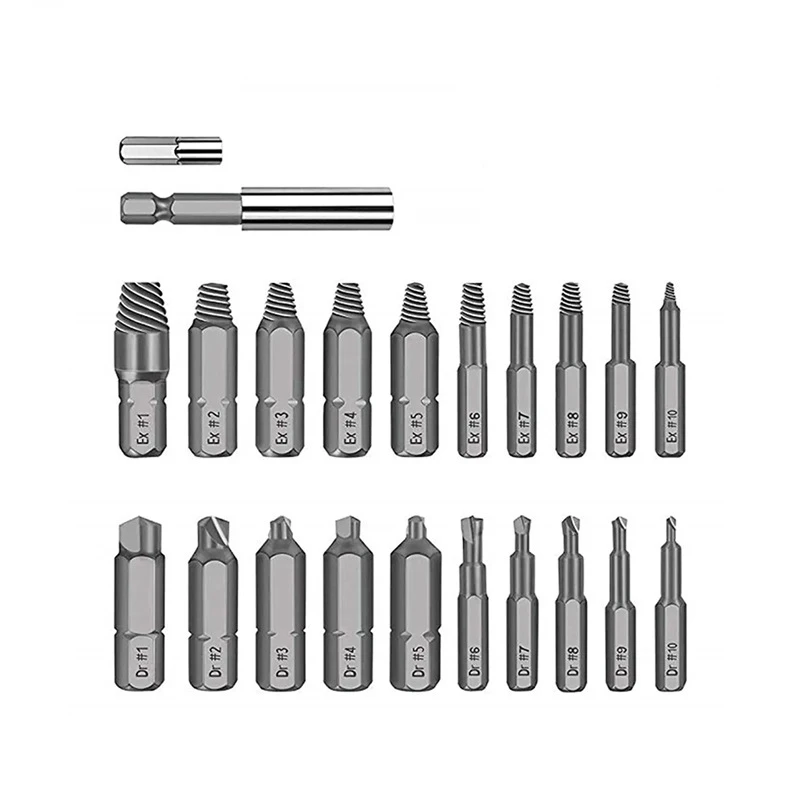 High-speed Steel 22-piece Set of Broken Wire Extractor Broken Head Screw Extractor Broken Twisted Screw Removal Repair Tool