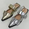 Designer Fashion Big Size 43 Footwear Women Flats Shoes Luxury Female Buckle Slingback Pointed Toe Ladies  Flat With Shoes 4