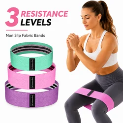 Enhanced Fabric Resistance Bands Set for Women - Non - Slip Bands for Glutes, Legs & Fitness (3pcs)