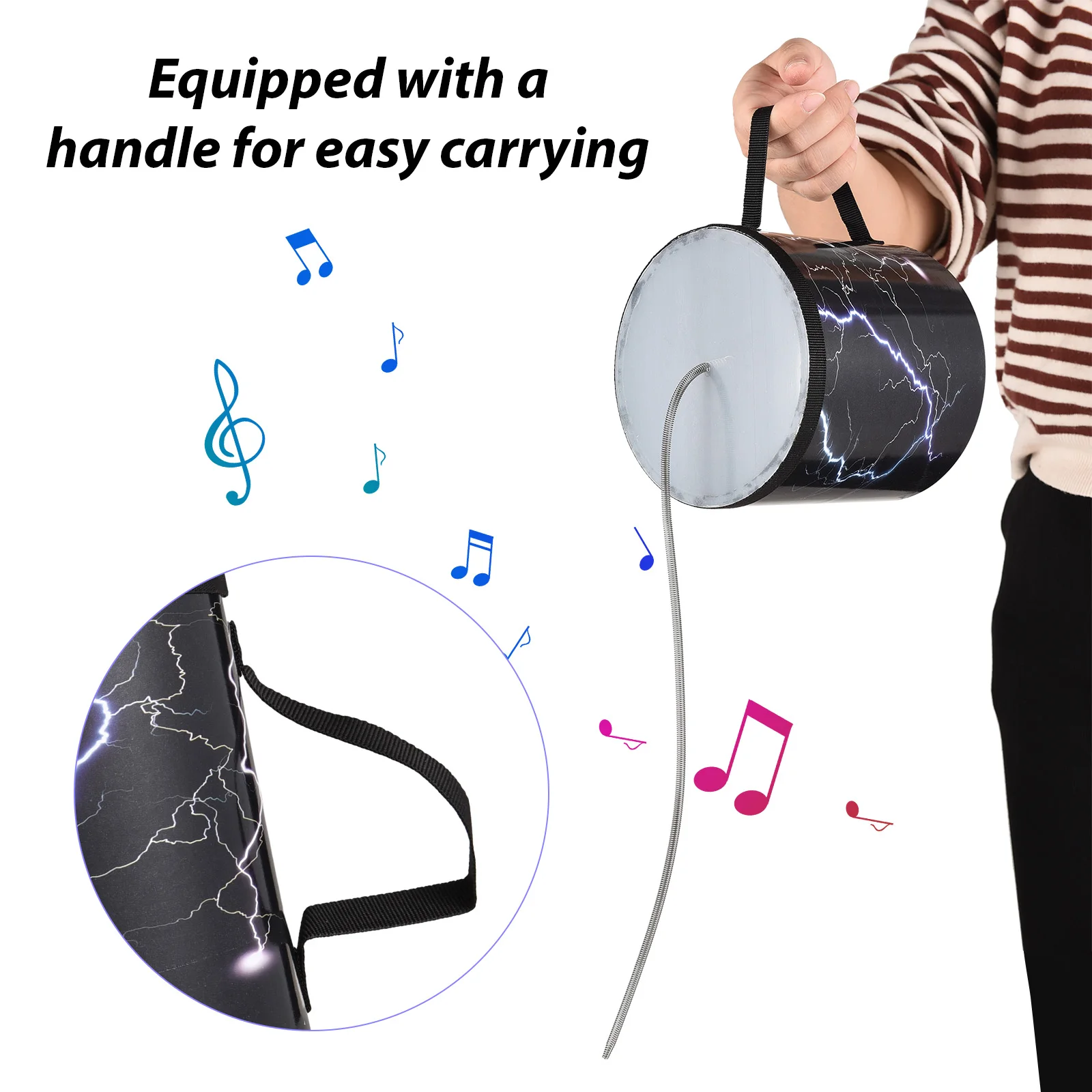 6 Inch Thunder Drum Imitation Thunder Stage Performance Props Sound Effect Instrument Drum Percussion Instrument