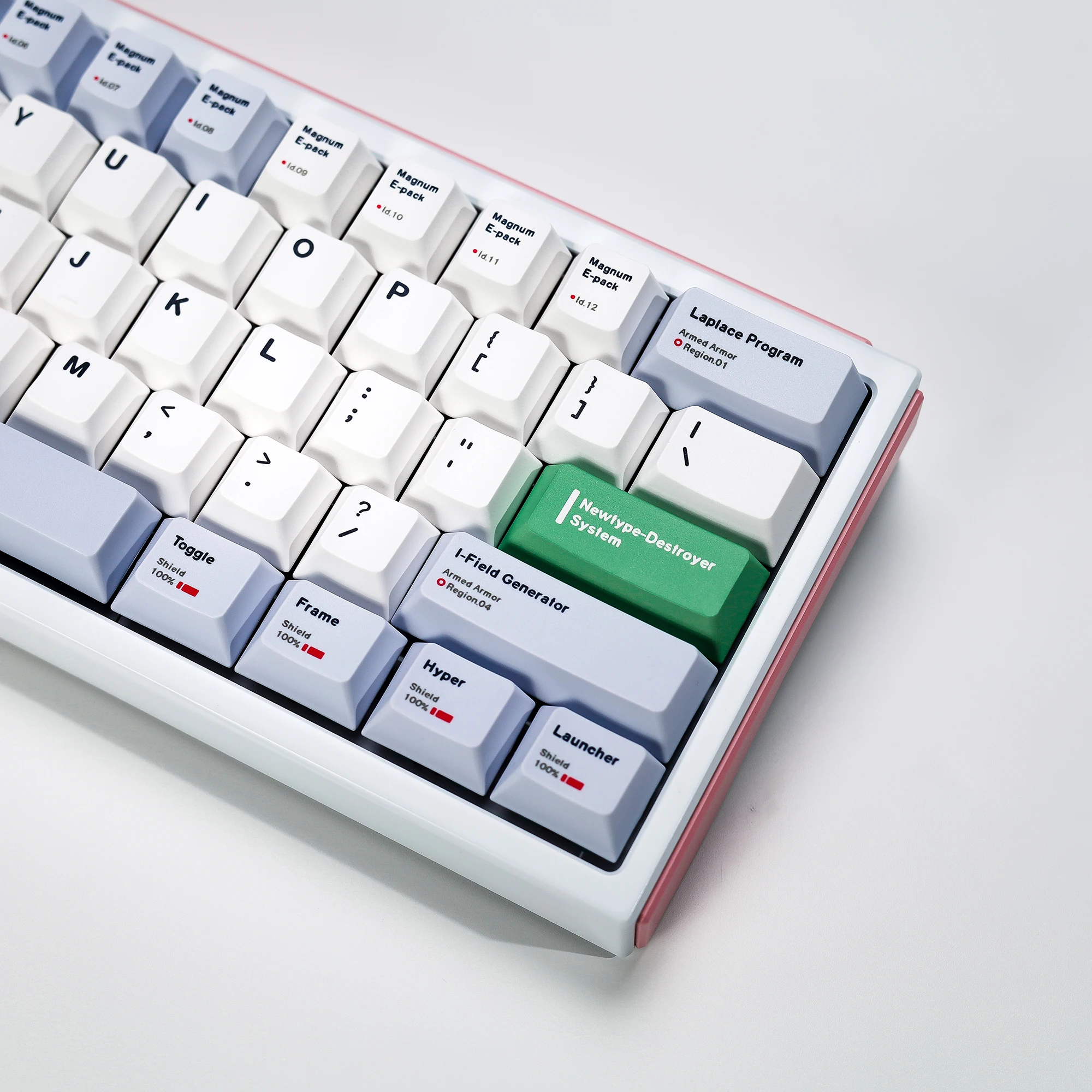 KBDiy RX-0 Einhorn-Tastenkappe ISO Minimalistisches Kirschprofil Alice Split Space PBT-Tastenkappen MX für 60 mechanische Tastaturen 139 Tasten/Set – Detail 12