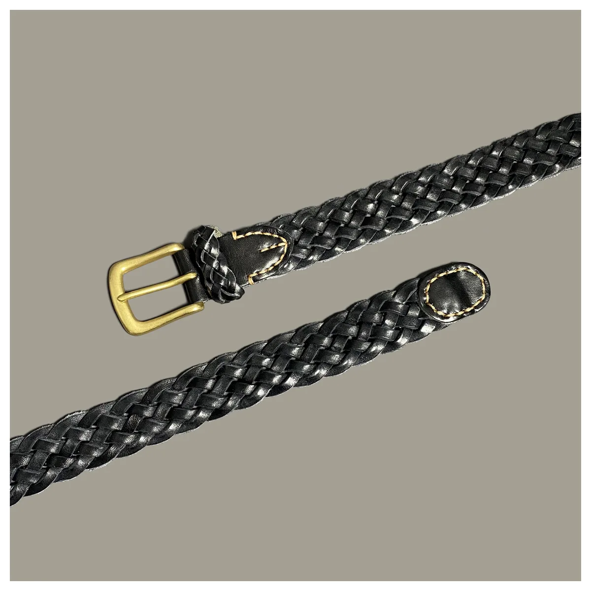 

Tide brand Yamamoto Tochigi leather hand-woven leather belt men's and women's fashion casual denim belt