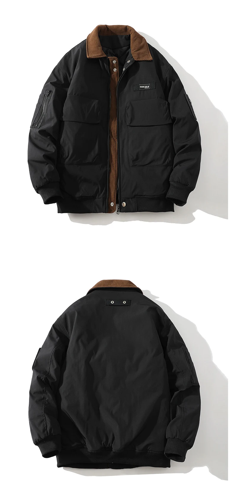 Description Picture 3 of itemUna Reta Parka Coat Autumn Winter Men Clothing Streetwear High Quality Vintage Coat Loose Hip Hop Cargo Men's Jacket