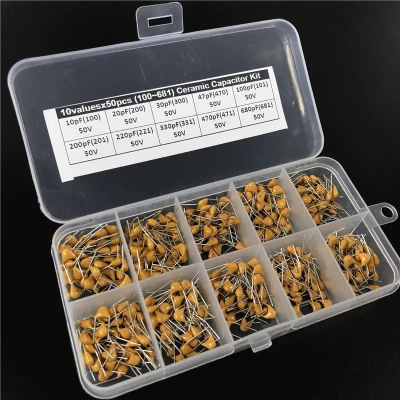 1500pcs 30Valuesx50 10pF-10uF Multilayer Ceramic Capacitor Assorted kit