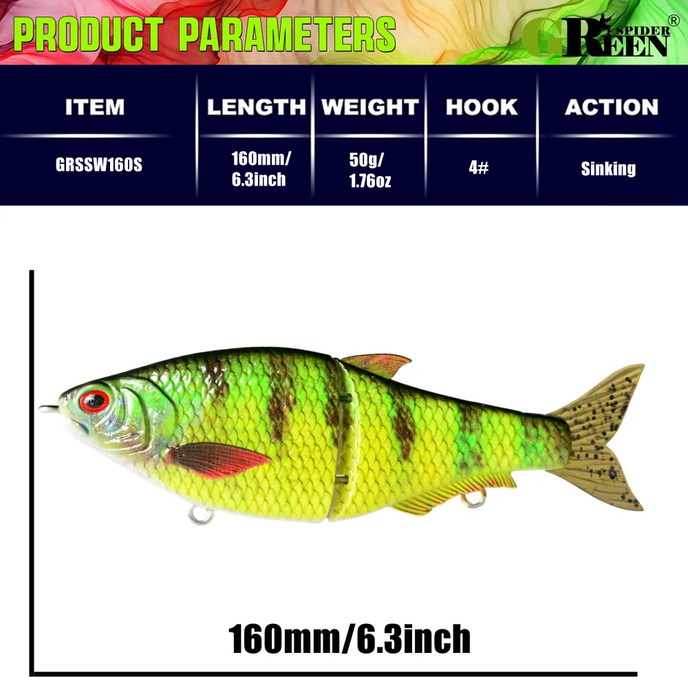 Swimbait Soft Lure 160mm 50g Sinking Silicone Wobbler 2