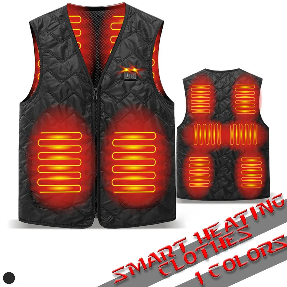 

Winter Women Men Smart Heating Clothes USB Self-heating Windproof Coldproof Vest 8-Zone Electric Heated Climbing Warm Coat