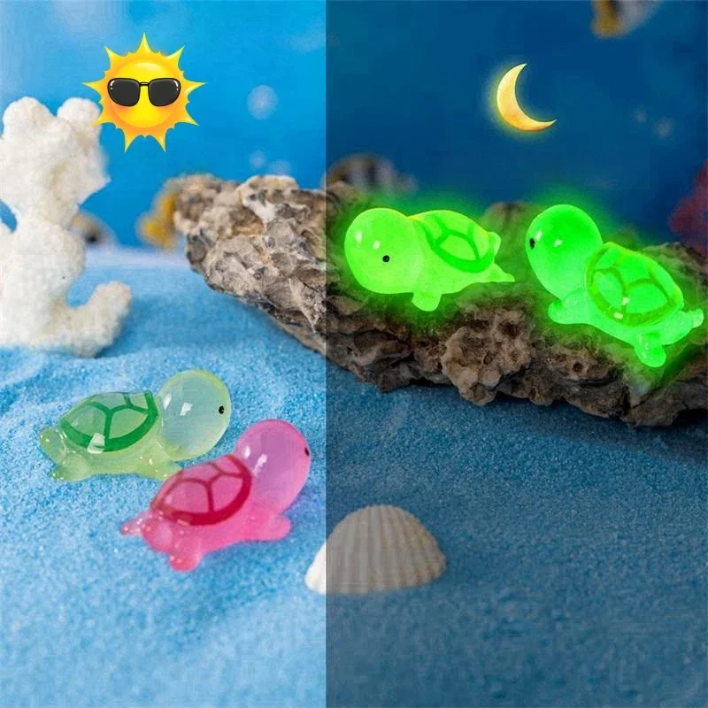 10 Mini Tortues Lumineuses En Résine - Déco Pour Aquarium, Bonsaï, Jardin Féérique