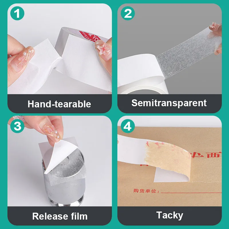 Ordinary Double-Sided Tape Strong Adhesive Ultra-Thin Hand Tearable Office And Student Stationery Supplies Decorative Items 5