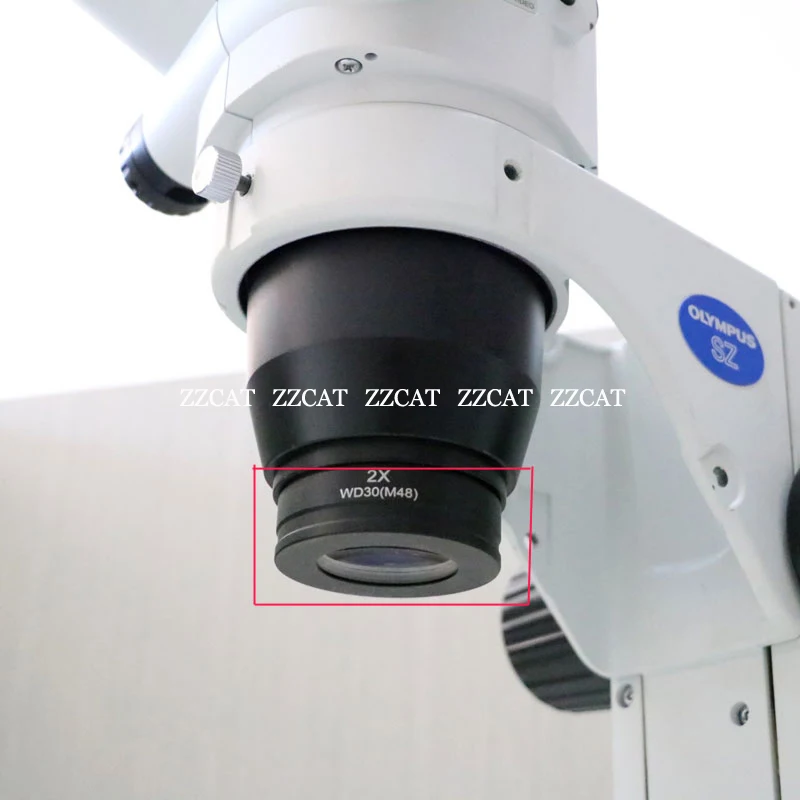 0.5X 2X Barlow Lens Objective Microscope Auxiliary Objective Lens Mounting Thread 42mm 48mm 50mm 52mm Working Distance 30/160mm (Color