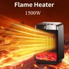 Household Heater Portable 3D Dynamic Simulation Flame Fireplace Heater Low Noise Energy-saving Timed for Winter Home Bedoom Use 2
