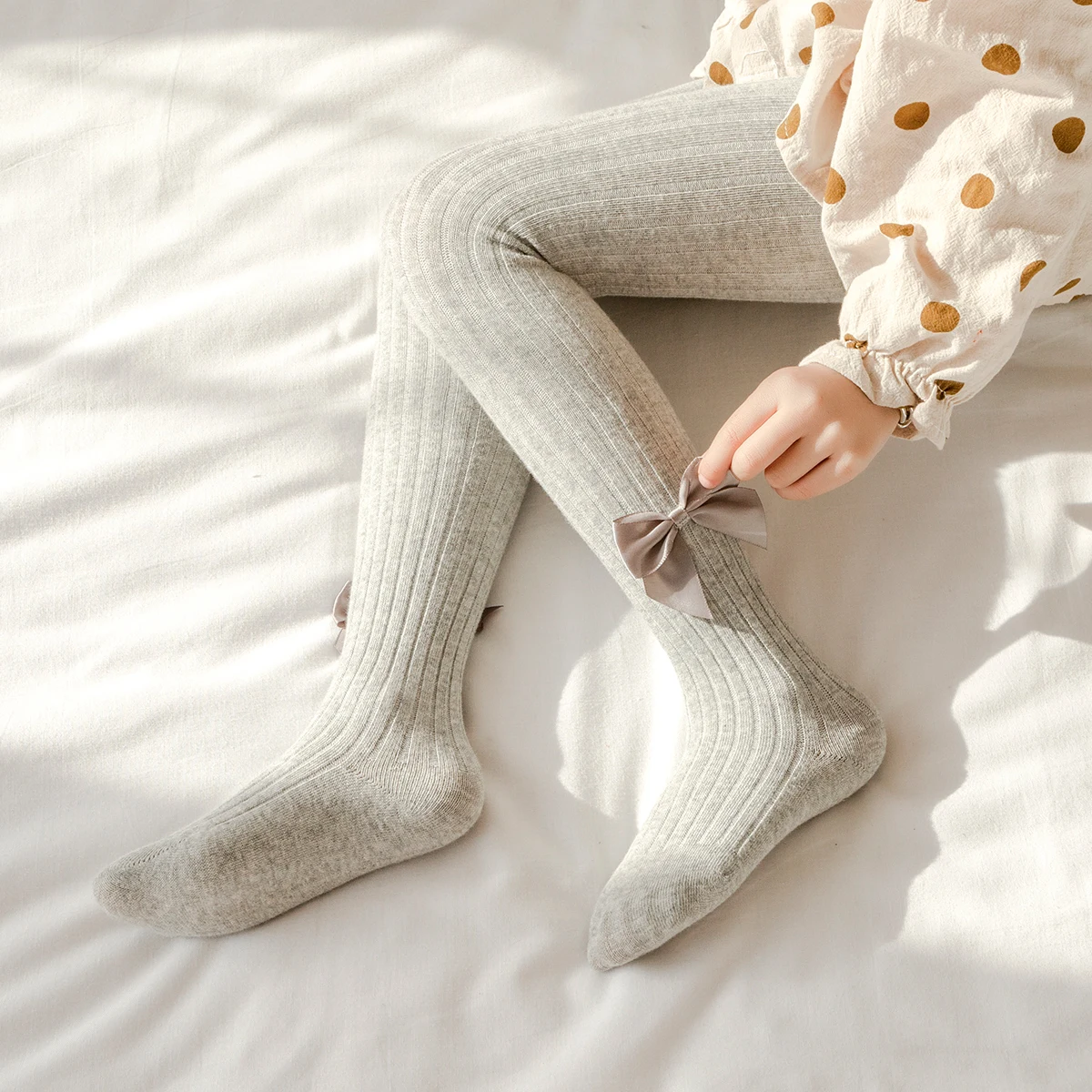 1pc Girls Cute Bow Decor Solid Color Pantyhose Children's Baby Thin Medium Thick Leggings Tights Socks Pants Dress Socks Dance S