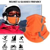 Reflective Winter Neck Warmer For MenWomen Windproof Cold Weather Fleece Scarf Face Scarf Mask for Outdoor Hiking Cycling Skiing