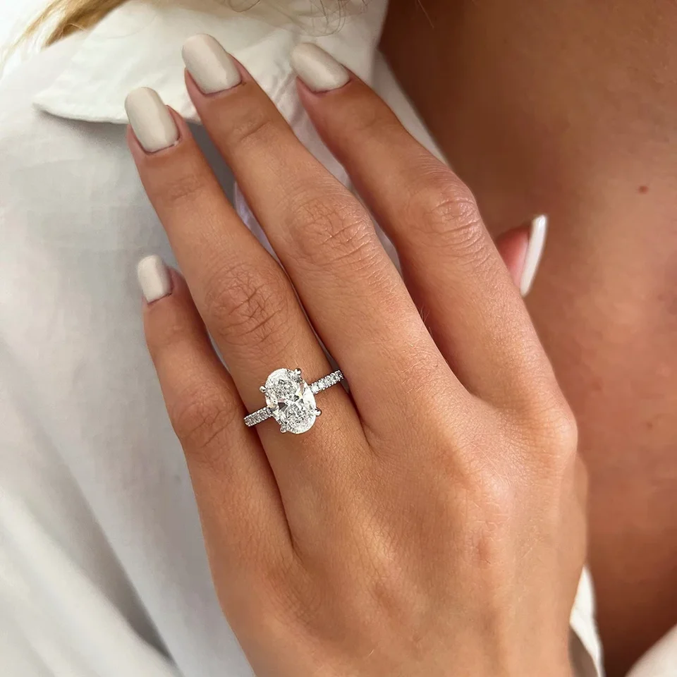 Anello Fidanzamento Moissanite 1.25 Ct - Argento Placcato Platino, Design Intrecciato, Taglie 5-11