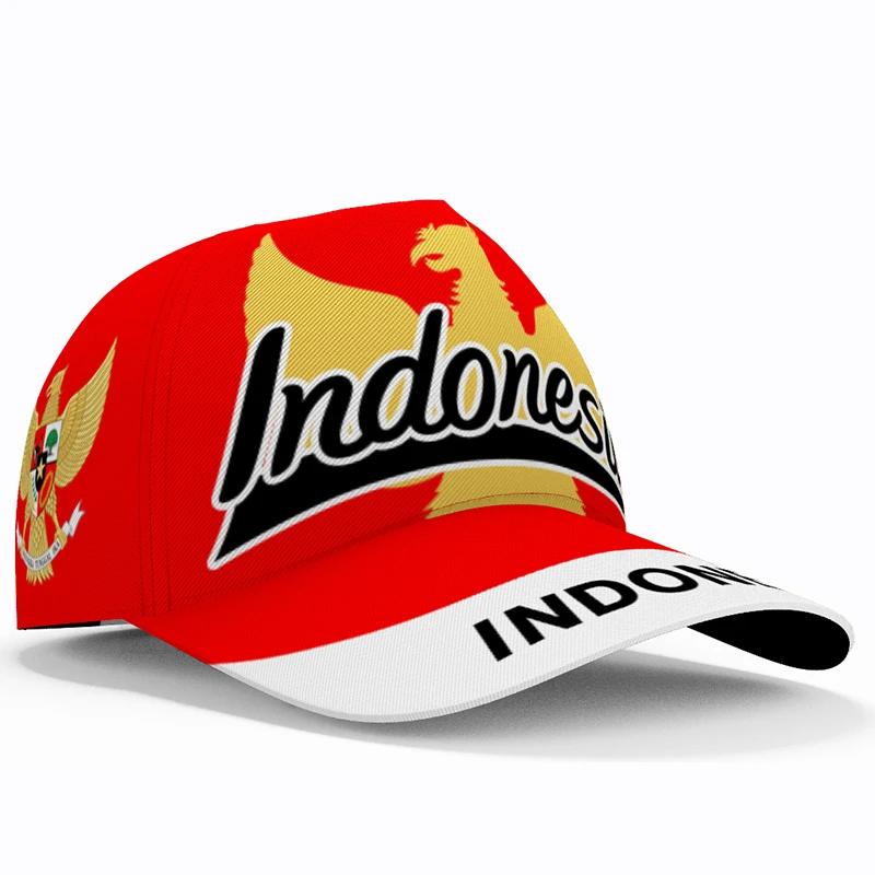 

Indonesia Youth Free Custom Made Name Number Nation Flag Casual Hat Country Indonesian Print Photo Logo Baseball Cap