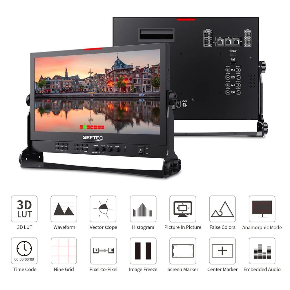 SEETEC ATEM156S 15.6 Inch Live Streaming Broadcast Director Monitor Quad Split Display 4 3G-SDI HDMI Input Output for ATEM Mini