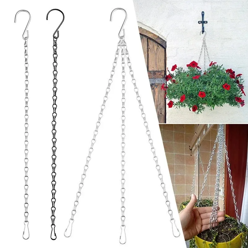 Hanging Basket Chain Flower Pot Hanging Chain Replacement Plant Hangers Flower Pot Bird Feeders Hanging Basket Chain Hang Hooks