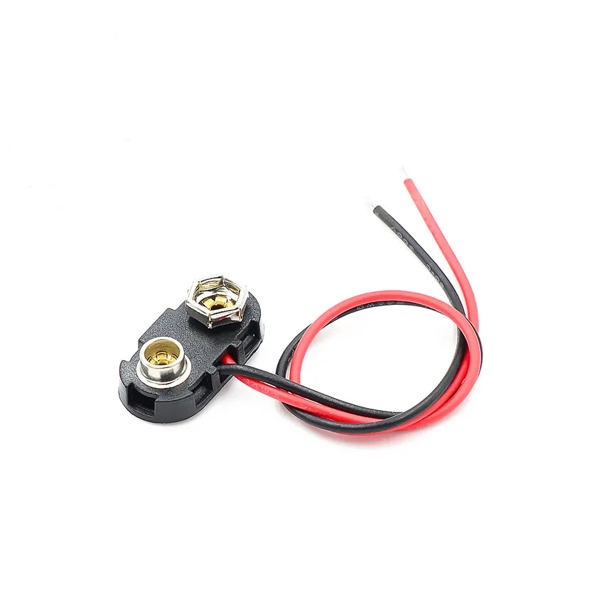 

T Type 9V Battery Snap Connector Clip Lead Wires Holder Line Length 15CM