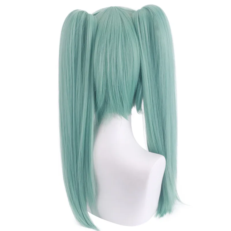 Parrucca Cosplay Rebecca Anime Cyberpunk Edgerunners, Doppia Coda di Cavallo Blu Ciano, Resistente al Calore, Sintetica - immagine 5
