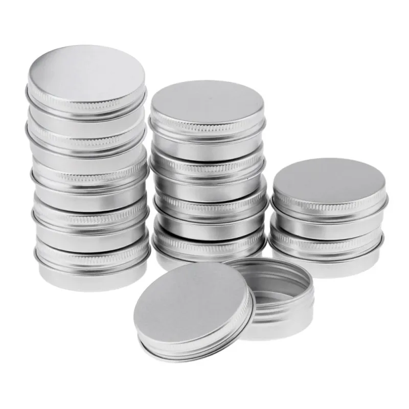 

10pcs 5-100g Hair Wax Cream Aluminum Box Lip Honey Can Sample Thread Lid Box