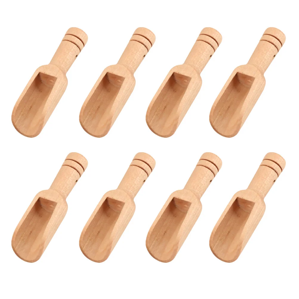

8 Pcs Espresso Beans Candy Mini Wooden Spoon Creative Milk Powder Scoops Sensory Bins