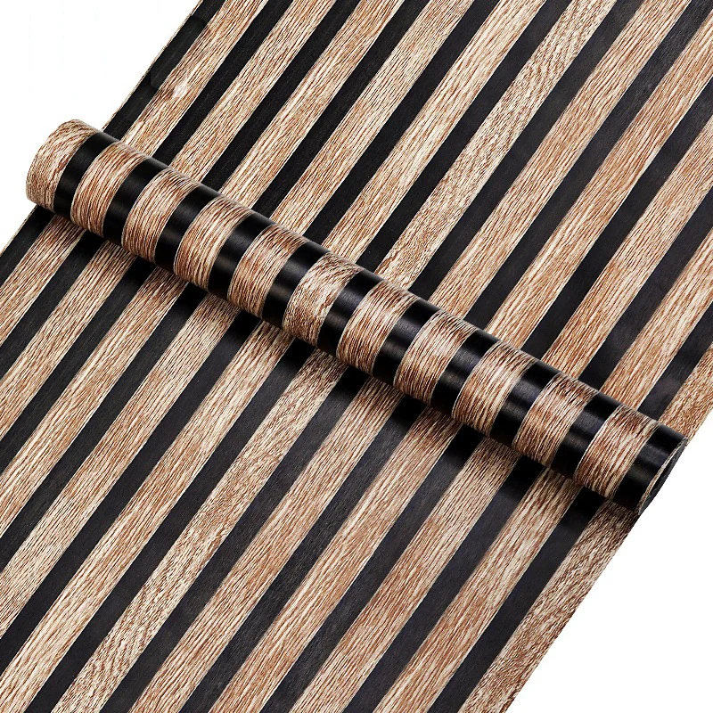 45cm Big Roll Home Decoration Background Wall Desk Cabinet Wallpaper Wood Stripes Waterproof PVC Self-adhesive Wall Stickers 2