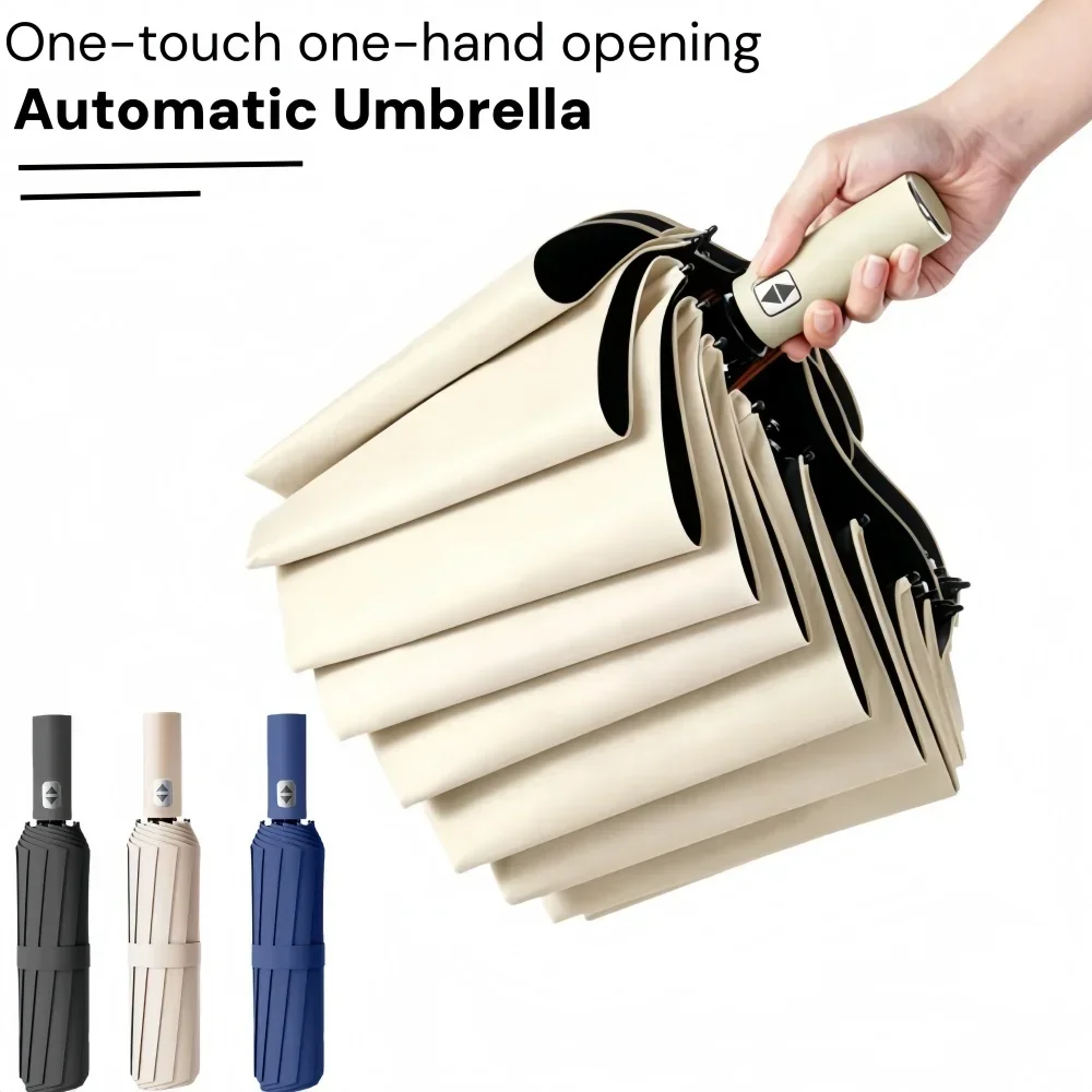 Deluxe Windproof Folding Umbrella with UPF 50+ UV Protection