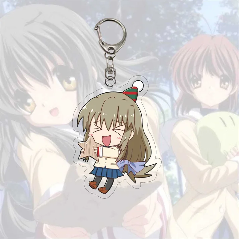 key CLANNAD 古河渚 ReflectionArt Lite Anime CLANNAD Acrylic Key Chain Creative Trend Two